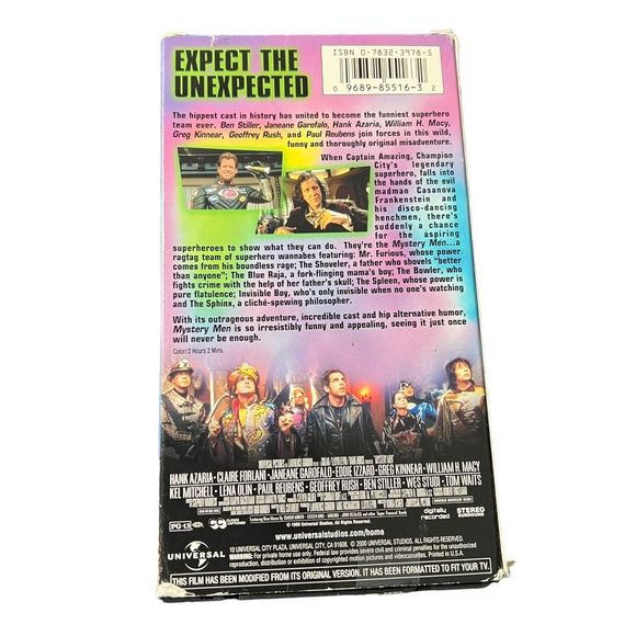 Mystery Men VHS‎ Tape Rental Comedy PG-13 Movie Universal Studios Ben Stiller - Picture 3 of 7